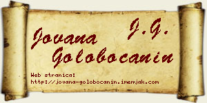 Jovana Golobočanin vizit kartica